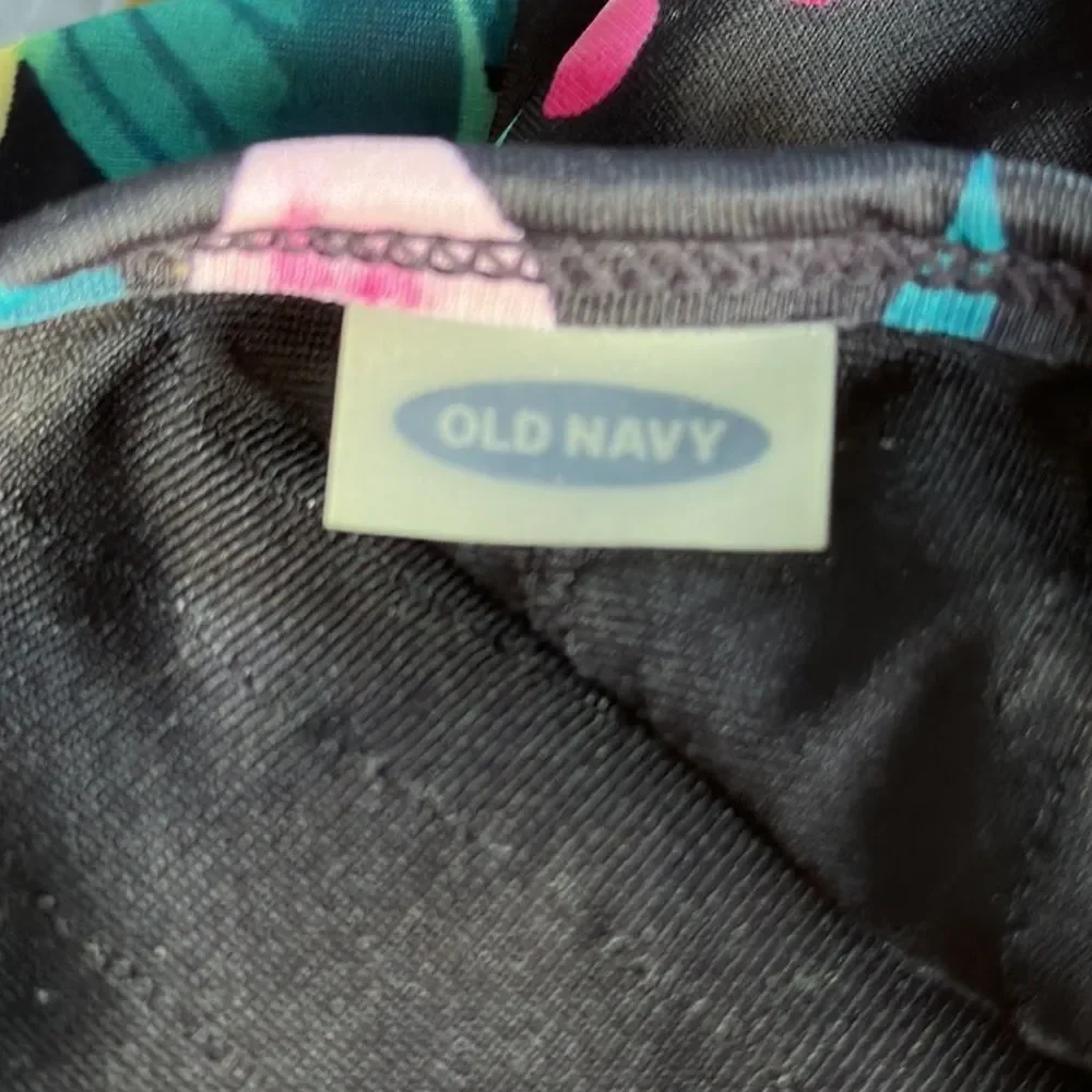 Old Navy One Piece Swimsuit Black Floral Size M | Girl's Bathing Suit Swimwear